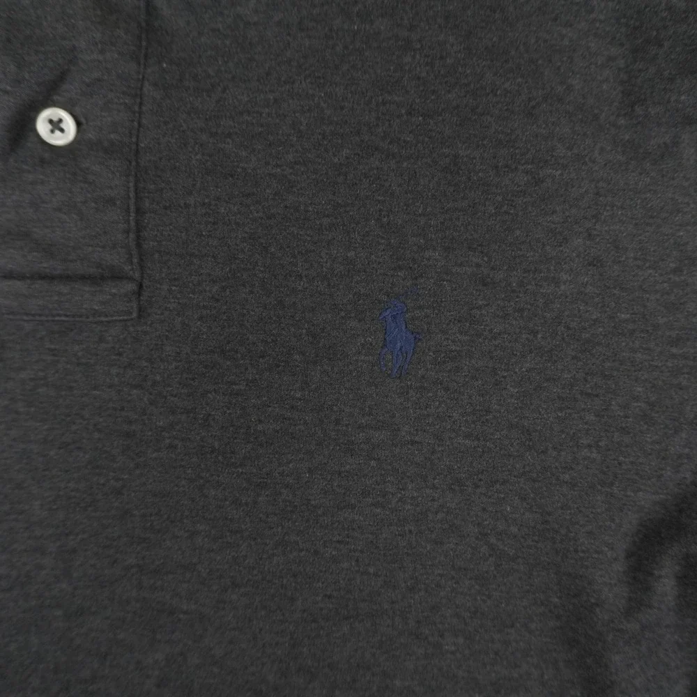 Polo Ralph Lauren Polo Shirt Mens Medium Dark Grey Classic Fit Short Sleeve Pony